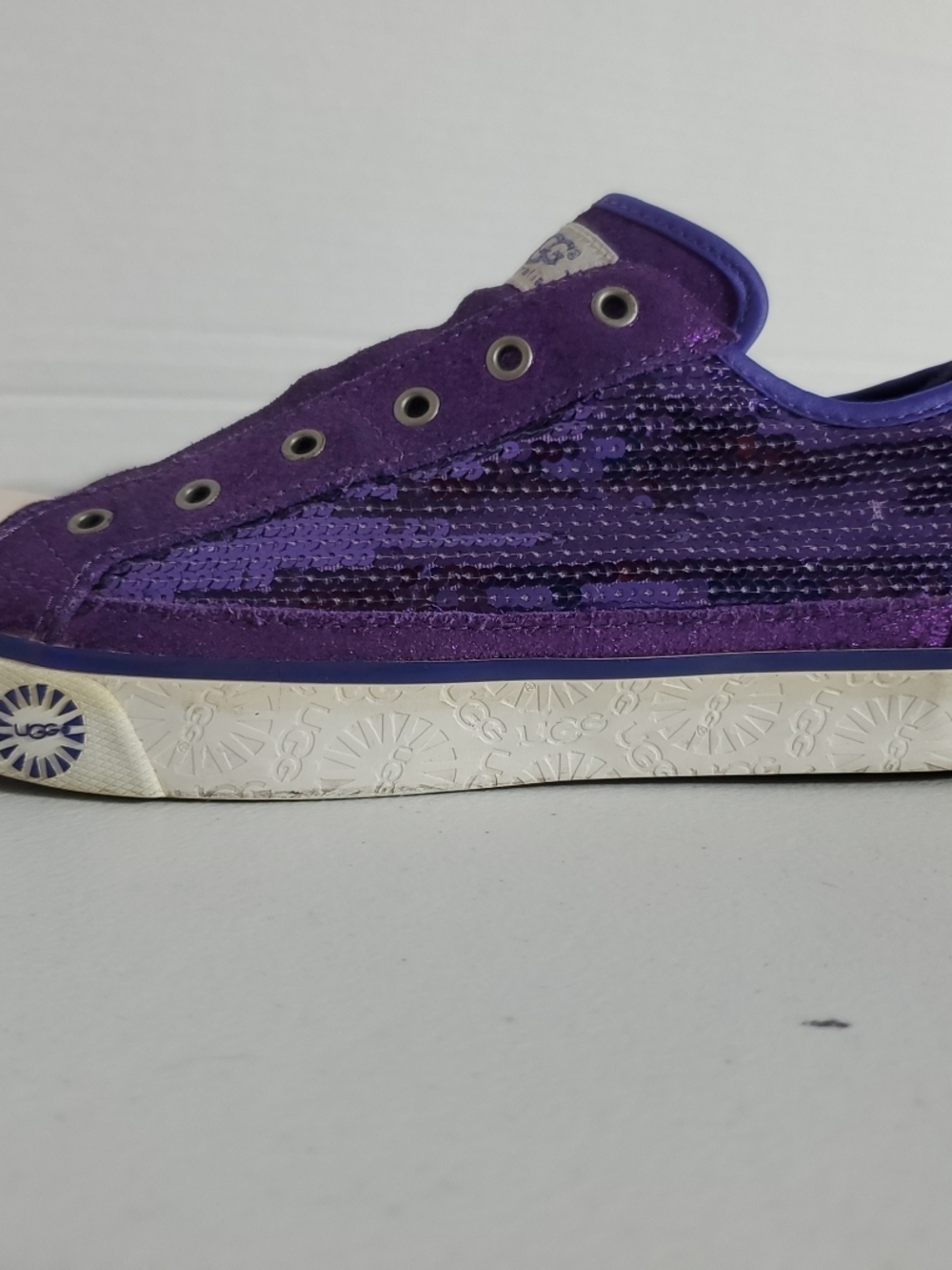 UGG Sz 10 Purple Glitter Slip-On Women’s Sneakers - Picture 9 of 14